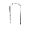 Pergola metalowa MAGDA , LUCK DESIGN XXL Łuk szerokość 140cm wysokość 240 cm + 4× Hak kotwa DO MOCOWANIA DO ZIEMI 30cm